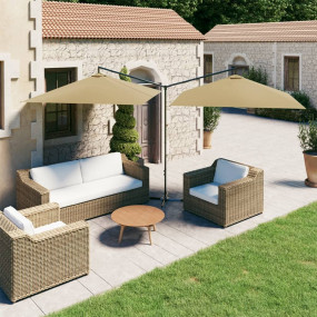 Garden Parasol Taupe Fabric (100% polyester), powder-co...