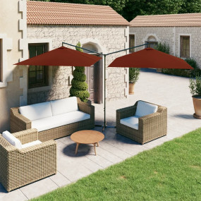 Garden Parasol Terracotta Polyester fabric, steel Extra...