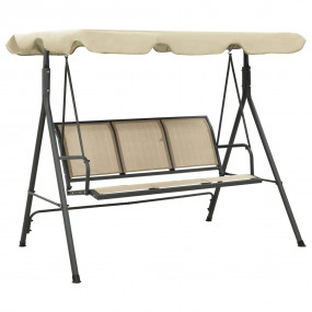 Garden Swing Chair Anthracite and Sand Steel Large Dura...