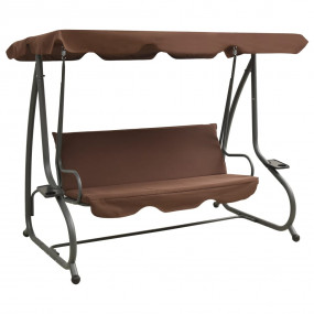Swing Bench Coffee PVC-coated fabric, powder-coated ste...