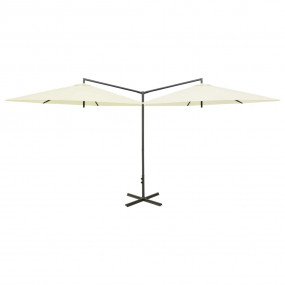 Garden Parasol Sand Polyester Large UV-resistant materi...
