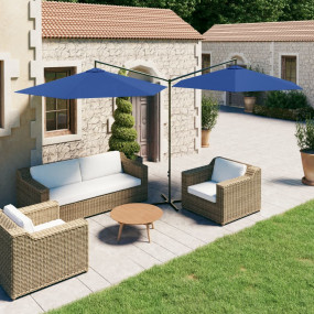 Garden Parasol Azure Blue Polyester Large Tiltable