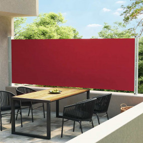 Side Awning Red Polyester with PU coating, Powder-Coate...
