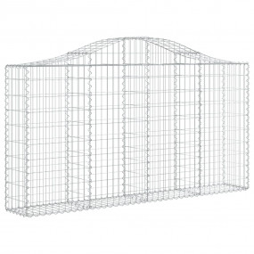 Gabion Basket Set of 2 Silver Galvanized iron