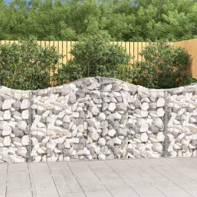 Gabion Basket Set of 5 Silver Galvanized Iron