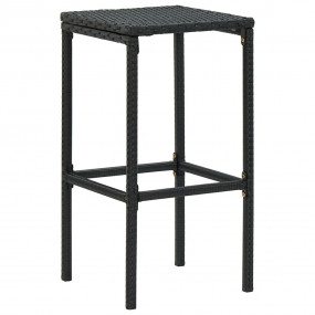 Bar Stool Set of 3 Black, Cream White