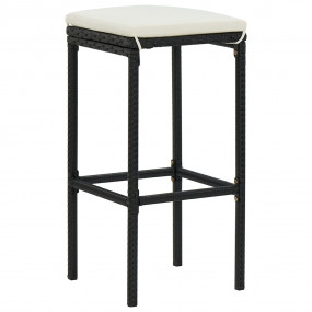 Bar Stool Set of 6 Black frame with cream white cushion...