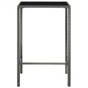 Bar Table Grey PE Rattan Medium Durable Bar Table Squar...