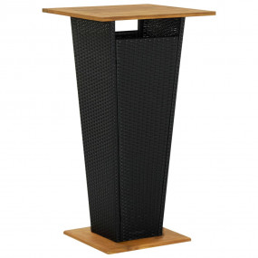 Bar Table Black PE Rattan Medium Bar Table Square Moder...