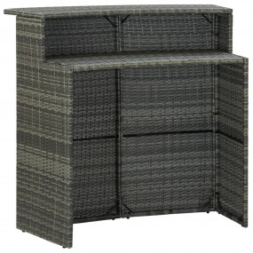 Bar Table Grey PE Rattan, Powder-Coated Steel Medium Ba...