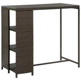 Bar Table Brown PE rattan, steel 47.2 x 23.6 x 43.3 in ...