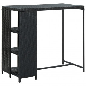 Bar Table Black PE rattan, steel 47.2 x 23.6 x 43.3 in ...
