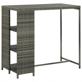 Bar Table Grey PE Rattan, Steel 47.2 x 23.6 x 43.3 in B...