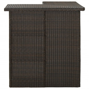 Bar Table Brown Poly Rattan, Steel Bar Table Contempora...