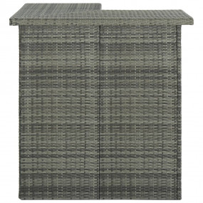 Bar Table Gray PE rattan, steel Corner Bar Table Rectan...