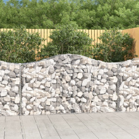 Gabion Basket Set of 5 Silver Galvanized iron Large Dur...