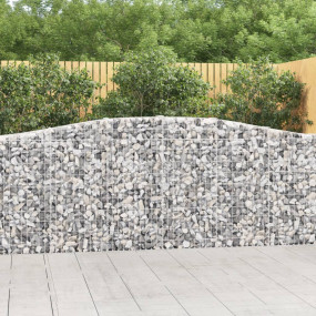 Gabion Basket Set of 2 Silver Galvanized iron