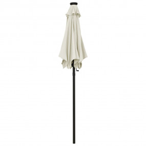 Garden Parasol Sand and Dark Gray Polyester Fabric, Alu...