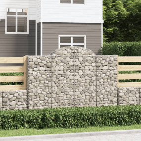Gabion Basket Set of 2 Silver Galvanized iron