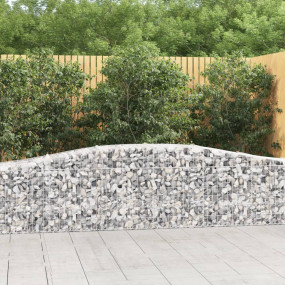 Gabion Basket Set of 2 Silver Galvanized Iron Decorativ...