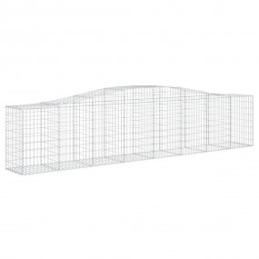 Gabion Basket Set of 2 Silver Galvanized Iron Large Dur...