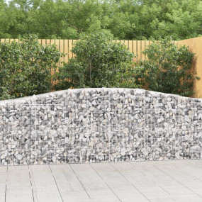 Gabion Basket Set of 3 Silver Galvanized iron Large Dur...