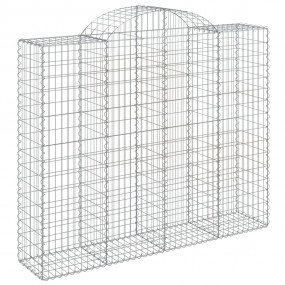 Gabion Basket Set of 4 Silver Galvanized iron Large