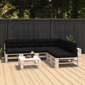 Sofa Cushion Set of 7 Black 100% polyester