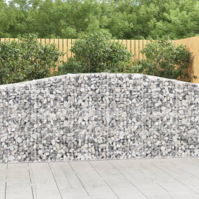 Gabion Basket Set of 2 Silver Galvanized Iron Large Dur...