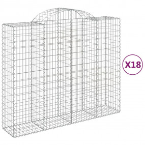 Gabion Basket Set of 18 Silver Galvanized iron Large Du...