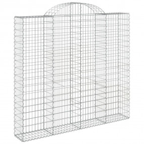 Gabion Basket Set of 3 Silver Galvanized Iron Durable