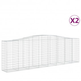Gabion Basket Set of 2 Silver Galvanized steel Extra La...