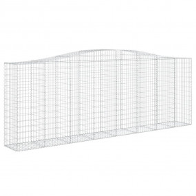 Gabion Basket Set of 9 Silver Galvanized Iron Large Dur...