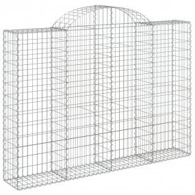 Gabion Basket Set of 3 Silver Galvanized Iron Large