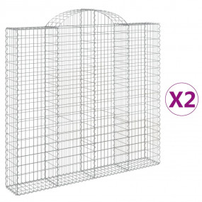 Gabion Basket Set of 2 Silver Galvanized iron Large