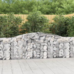 Gabion Basket Set of 2 Silver Galvanized iron 157.5 in ...