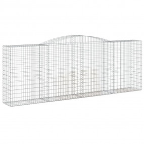 Gabion Basket Set of 9 Silver Galvanized iron Large