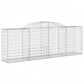 Gabion Basket Set of 3 Silver Galvanized iron Large