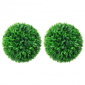 Artificial Boxwood Ball Lush Mixed Green Polyethylene M...