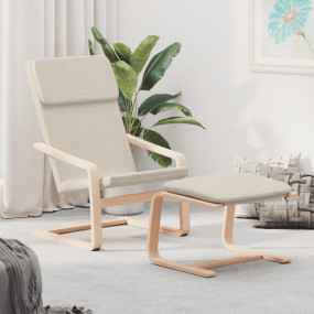 Relaxing Chair With Footstool Cream