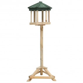 Bird Feeder Natural wood, Green roof Solid firwood Medi...