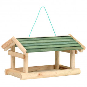 Bird Feeder Wood and green Solid fir wood 13.8 x 11.6 x...