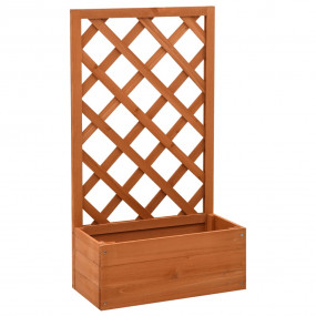 Planter Orange Solid Firwood Medium Durable Planter