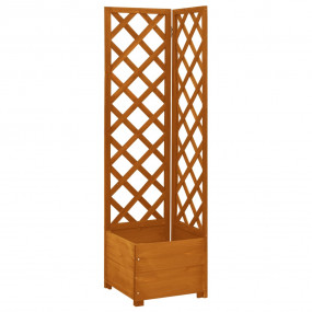 Planter Orange Solid firwood Large Planter Square Rusti...
