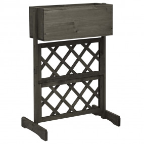 Planter Gray Solid firwood 17.7x11.8x29.1 in Planters P...