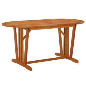 Garden Table Natural Wood Solid Eucalyptus Wood Medium ...