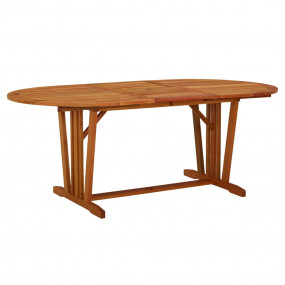 Garden Table Natural Wood Solid Eucalyptus Wood Large E...