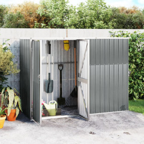 Tool Shed Grey Galvanized Steel Large Garden Tool Shed