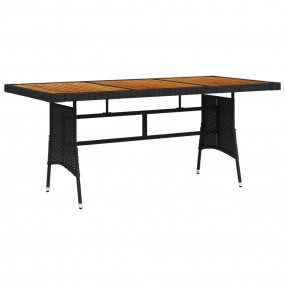 Garden Table Black Solid acacia wood Medium Durable