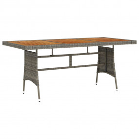 Garden Table Grey Solid acacia wood 63 in x 27 in x 28 ...